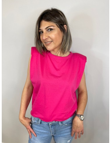 Camiseta Hombreras Fucsia