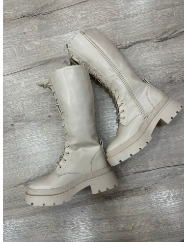 Bota Militar Crema Alta